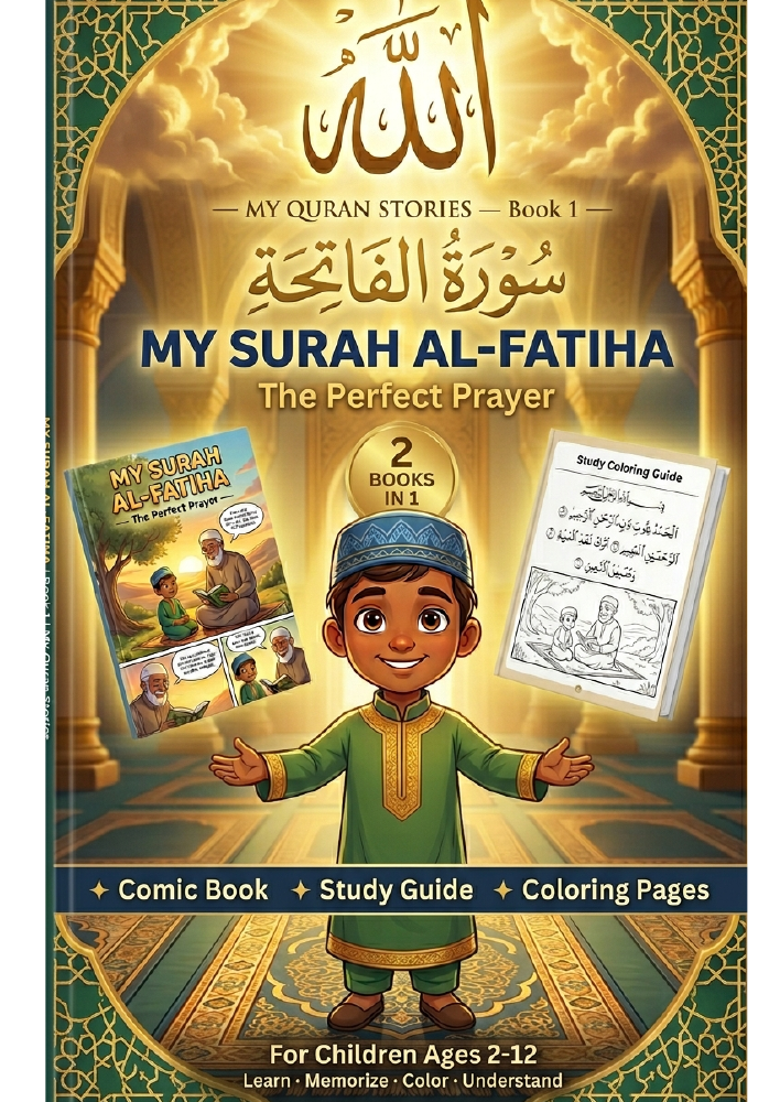 Islamic Activity Book for Kids - Surah Al-Fatiha | Quran Comic Book, Coloring & Study Guide | Muslim Homeschool | PDF Download