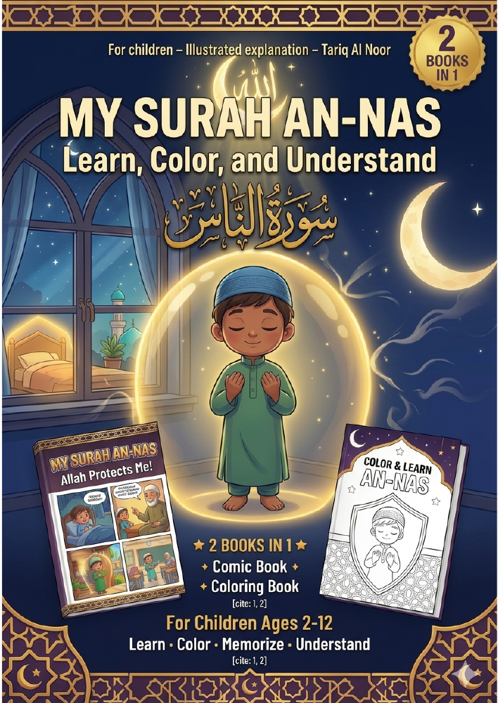 Islamic Activity Book for Kids - Surah An-Nas | Quran Comic Book, Coloring & Study Guide | Muslim Homeschool | PDF Download