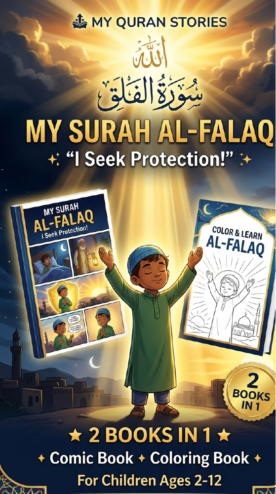 Islamic Activity Book for Kids - Surah Al-Falaq | Quran Comic Book, Coloring & Study Guide | Muslim Homeschool | PDF Download