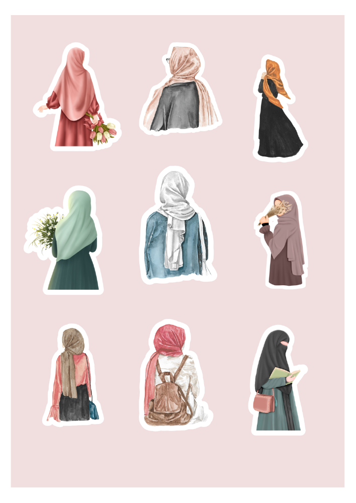 Hijab Stickers Printable PDF