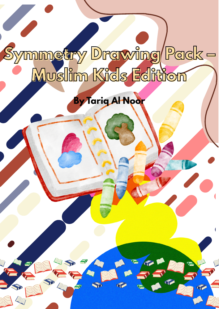 Symmetry Drawing Pack Muslim Kids Edition | Islamic Educational Printables | Symmetry Worksheets for Kids | Digital Download PDF