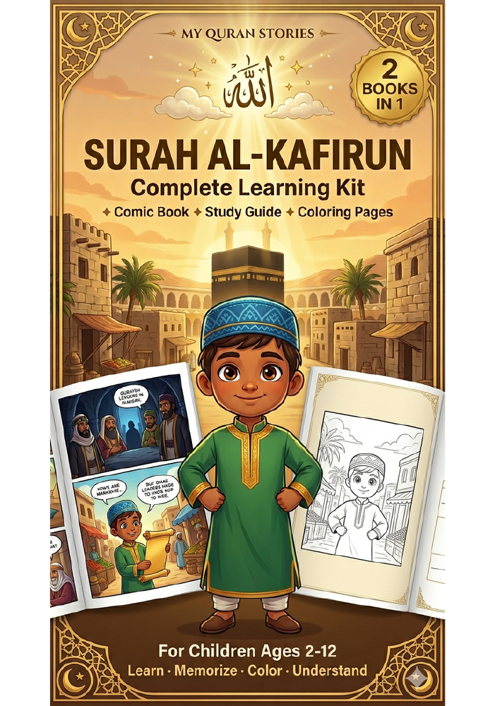 Islamic Activity Book for Kids - Surah Al-Kafirun | Quran Comic Book, Coloring & Study Guide | Muslim Homeschool | PDF Download